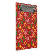 Rotes Weihnachtsmuster Mini Klemmbrett (Schrägansicht)