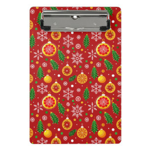 Rotes Weihnachtsmuster Mini Klemmbrett