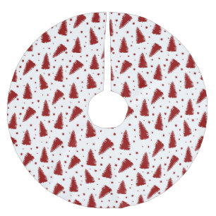 Rotes Weihnachtsmuster Polyester Weihnachtsbaumdecke