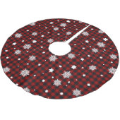 Rotes Weihnachtsmuster Polyester Weihnachtsbaumdecke (Schrägansicht)