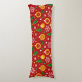 Rotes Weihnachtsmuster Seitenschläferkissen (Vorderseite Vertikal)