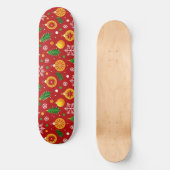 Rotes Weihnachtsmuster Skateboard (Vorderseite)