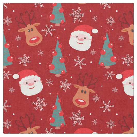 Rotes Weihnachtsmuster Stoff (Nahaufnahme)