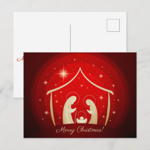 Rotes Weihnachtsnativitäts-Frohe Weihnachten