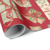 Rotes Weihnachtspapier mit Geschenkmuster Lustig Geschenkpapier (Rolleneckpunkt)