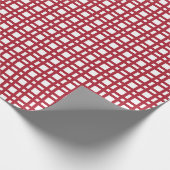 Rotes Weihnachtsraster Geschenkpapier (Ecke)