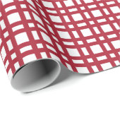 Rotes Weihnachtsraster Geschenkpapier (Rolleneckpunkt)
