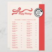 Rotes Weihnachtsrestaurant Menükarte (Vorne/Hinten)