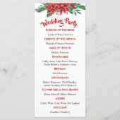Rotes Weihnachtsstern Weihnachts-Hochzeitsprogramm Programm (Rückseite)