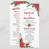 Rotes Weihnachtsstern Weihnachts-Hochzeitsprogramm Programm (Vorne/Hinten)
