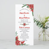 Rotes Weihnachtsstern Weihnachts-Hochzeitsprogramm Programm (Stehend Vorderseite)