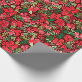 Rotes Weihnachtswassermuster Dunkel Geschenkpapier (Ecke)