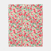 Rotes Weihnachtswassermuster Fleecedecke (Vorderseite)