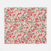 Rotes Weihnachtswassermuster Fleecedecke (Vorderseite (Horizontal))