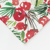 Rotes Weihnachtswassermuster Fleecedecke (Ecke)