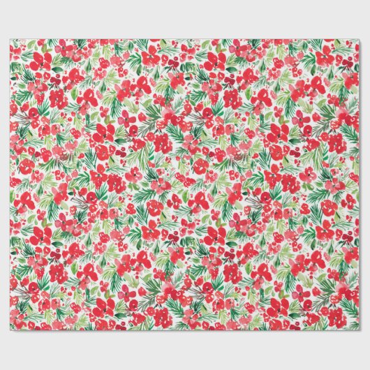Rotes Weihnachtswassermuster Geschenkpapier (Flach)