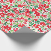 Rotes Weihnachtswassermuster Geschenkpapier (Ecke)