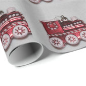 Rotes Weihnachtszug-Packpapier Geschenkpapier (Rolleneckpunkt)