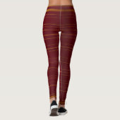 "Rotes Weinarsenal: Präzision in Gold Detai herges Leggings (Rückseite)