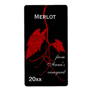 Rotes Weinblatt mit Druck