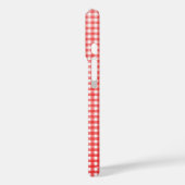 Rotes Weinglas auf Gingham Case-Mate iPhone Hülle (Rückseite / Links)