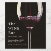 Rotes Weinglas, Bar/Weingut Weinetikett (Einzelnes Label)