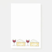 Rotes Weinglas + Brie Cheese Feinschmecker Post-it Post-it Klebezettel (Vorderseite)