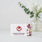 Rotes Weinglas | Eröffnete Korks-Visitenkarte Visitenkarte (Stehend Vorderseite)