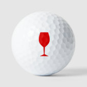 Rotes Weinglas Golfball (Vorderseite)