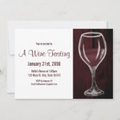 Rotes Weinglas Halb leeres Sprichwort Wasserfarbe Einladung (Vorderseite)