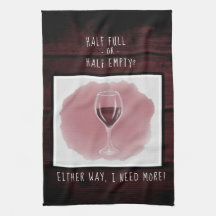 Rotes Weinglas Halb leeres Sprichwort Wasserfarbe