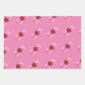 Rotes Weinglas mit 2 Gewürzen in Herzform Geschenkpapier Set (Vorderseite 2)