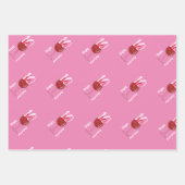 Rotes Weinglas mit 2 Gewürzen in Herzform Geschenkpapier Set (Vorderseite)