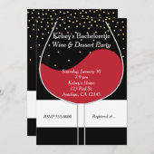 Rotes Weinglas Moderne schicke Party Einladungen (Vorne/Hinten)