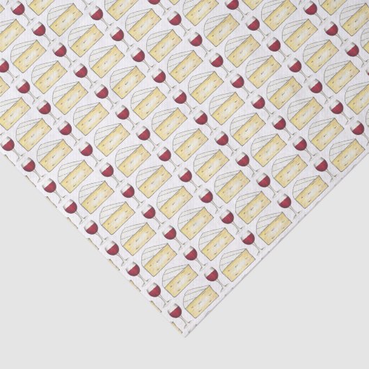 Rotes Weinglas und Brikenkäse - Druck Seidenpapier (Ausschnitt)