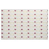 Rotes Weinglas und Creamy Brie Feinschmecker Stoff (Fat Quarter (45,7 x 55,9 cm))
