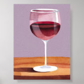 Rotes Weinglas | Vino Poster (Vorne)