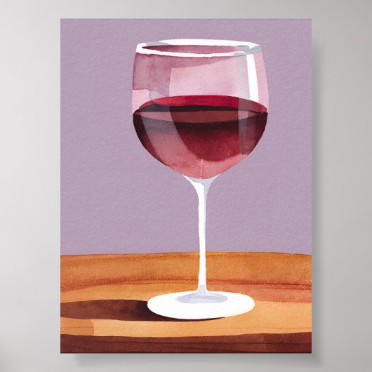 Rotes Weinglas | Vino Poster (Vorne)