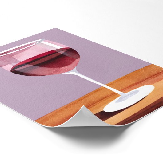 Rotes Weinglas | Vino Poster (Ecke)