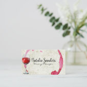 Rotes Weinglas | Vintager Weinstock Visitenkarte (Stehend Vorderseite)