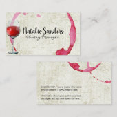 Rotes Weinglas | Vintager Weinstock Visitenkarte (Vorne/Hinten)