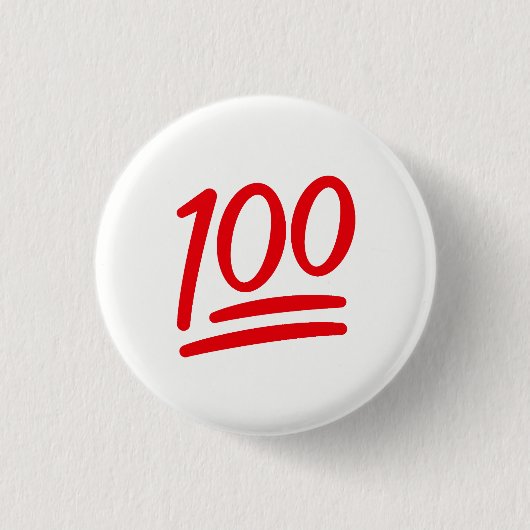 Rotes Weiß behält es 100 Emoji das Button (Vorderseite)