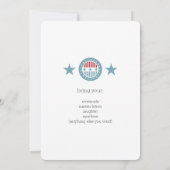 Rotes Weiß & Blauer Sterne 4. Juli Einladungen (Rückseite)