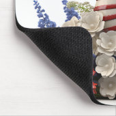 ROTES WEISS BLAUES PATRIOTISCHES SEEPFERD UND BLUM MOUSEPAD (Ecke)