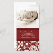 Rotes Weiß dankt Ihnen Baby-Duschen-Foto-Karten Dankeskarte (Vorne/Hinten)