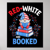 Rotes Weiß Gebuchtes Patriotisches Lesegerät Ameri Poster (Vorne)
