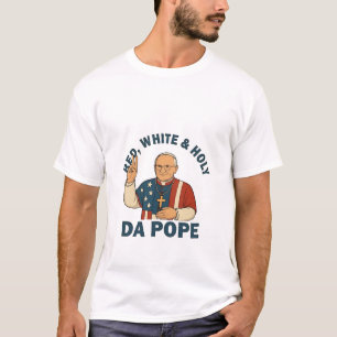 Rotes Weiß & Heiliger Papst 4. Juli Kirche T-Shirt