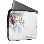 ROTES WEISS & ORANGE ELEGANTES BLUMENFELD LAPTOPSCHUTZHÜLLE (Vorne Rechts)