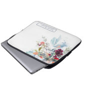 ROTES WEISS & ORANGE ELEGANTES BLUMENFELD LAPTOPSCHUTZHÜLLE (Vorne Knopf)