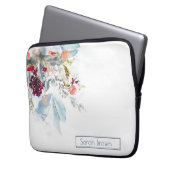 ROTES WEISS & ORANGE ELEGANTES BLUMENFELD LAPTOPSCHUTZHÜLLE (Vorderseite Links)